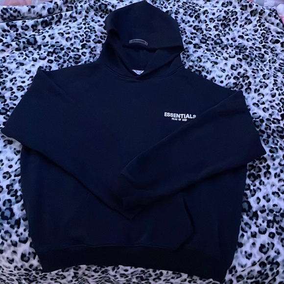 ESSENTIALS FEAR OF GOD- PULLOVER HOODIE-COLOR BLACK